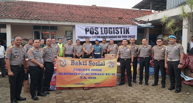 Sespimti Polri Dikreg ke-35 Salurkan Bantuan Kemanusiaan untuk Warga Terdampak Longsor Cisarua