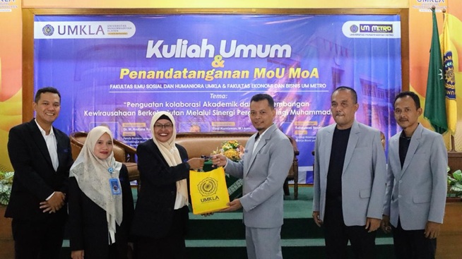 FISHUM UMKLA dan FEB UM Metro Perkuat Kolaborasi Akademik melalui Penandatanganan MoU-MoA dan Kuliah Umum