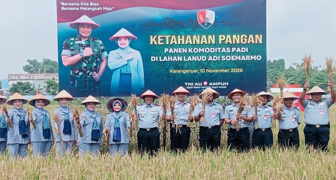 Lanud Adi Soemarmo Solo Panen Raya Padi, Dukung Ketahanan Pangan Nasional 