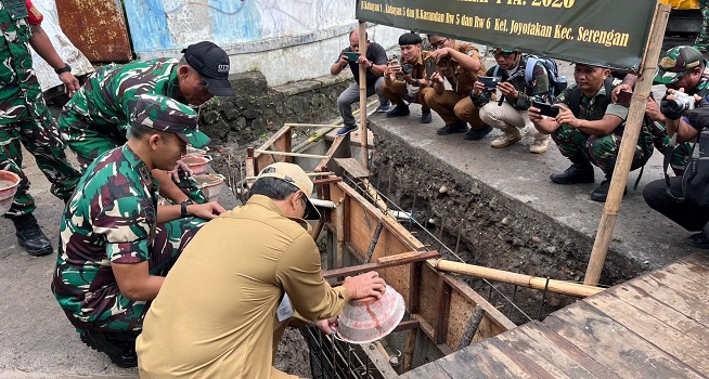 TMMD Sengkuyung Tahap I Resmi Dibuka, TNI-Pemkot Fokus Atasi Genangan Air lewat Perbaikan Drainase