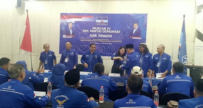 Terpilih Aklamasi, Budiono Rahmadi kembali Nakhodai DPC Demokrat Sragen