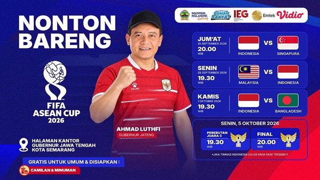 Pemprov Jateng Gelar Nobar FIFA ASEAN Cup 2026