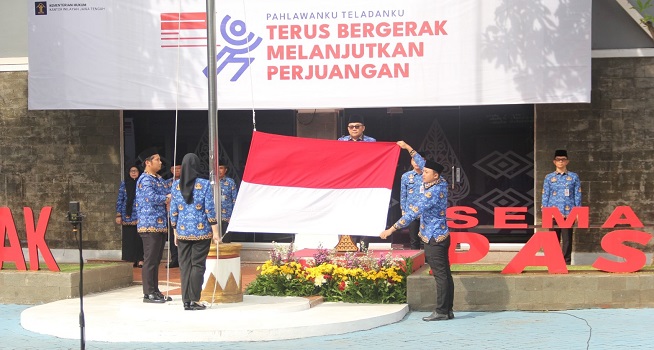 Kanwil Kemenkum Jateng Gelar Upacara Hari Pahlawan: Pahlawanku Teladanku, Terus Bergerak Lanjutkan Perjuangan