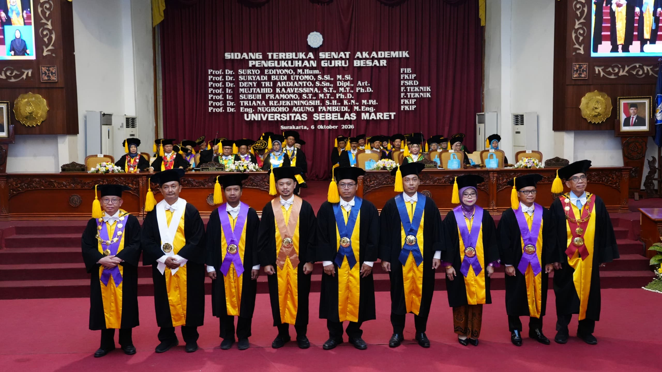 UNS Kukuhkan Tujuh Guru Besar Baru, Kepakaran Merentang dari Filsafat hingga Energi Terbarukan