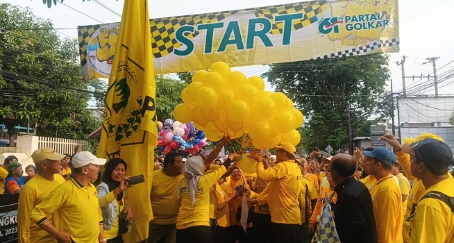 Semarakkan HUT ke-61, Partai Golkar Jawa Tengah Gelar Yellow Fun Walk